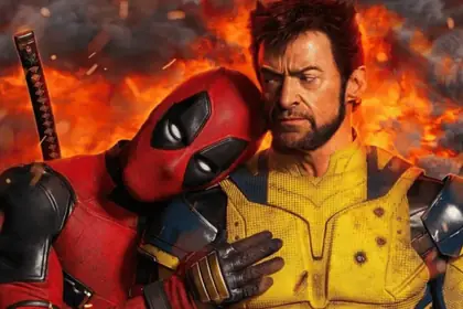 Arte ilustrativa de filme de super-heróis