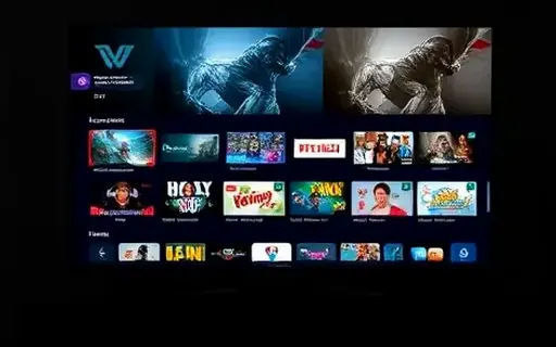Catálogo de filmes em interface de streaming