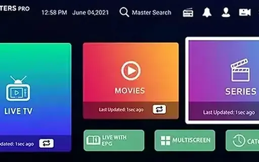 Interface inicial do IPTV Smarters Pro