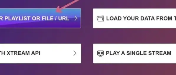 Tela de configuração de lista em player IPTV